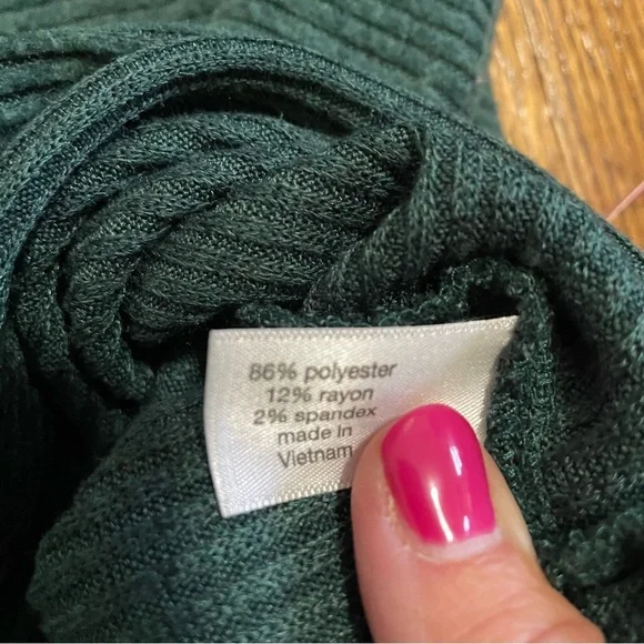 Lane Bryant Green Tunic Mock Neck Butterfly Sleeves Size 34/36 - Picture 4 of 7